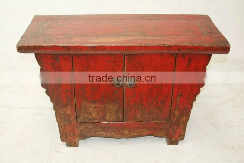 Chiese Antique Red Two Door Cabinet