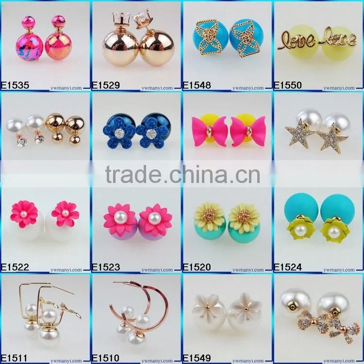 Butterfly gold simple design crystal jewelry cuff earring E1591
