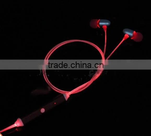 Hot selling New metal Led light earphone for samsung