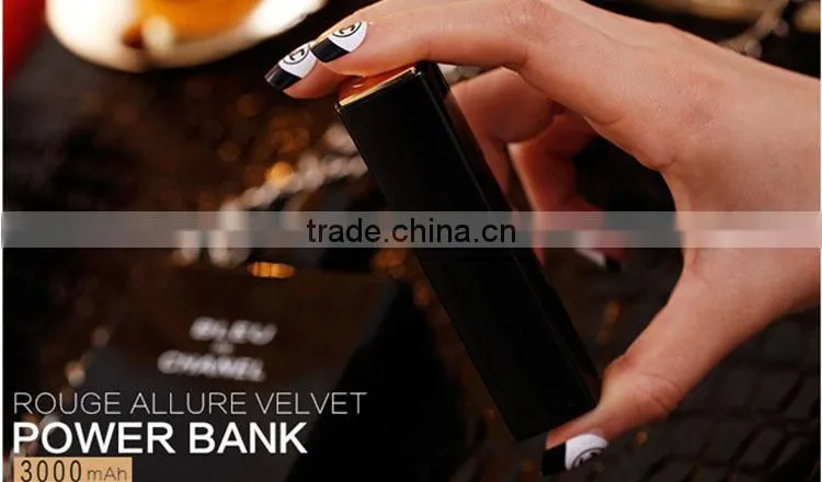 Gift promotional Famous Brand perfume OEM mini Lipstick mobile phone cell phone 3000mAh power bank