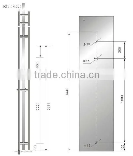 Foshan factory stainless steel glass door pull handles with lock manufacturer