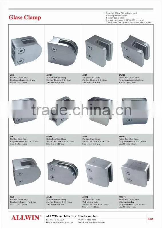 Flat base Glass clamp