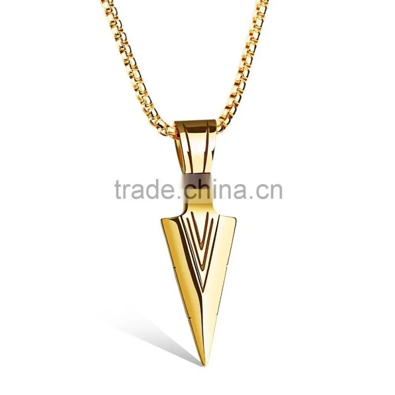 2016 trendy necklace set 18K yellow gold plated heavy designer gold pendant for men