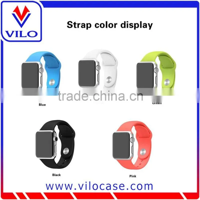 Fashion green silicone watch band for apple watch, silicone watch strap