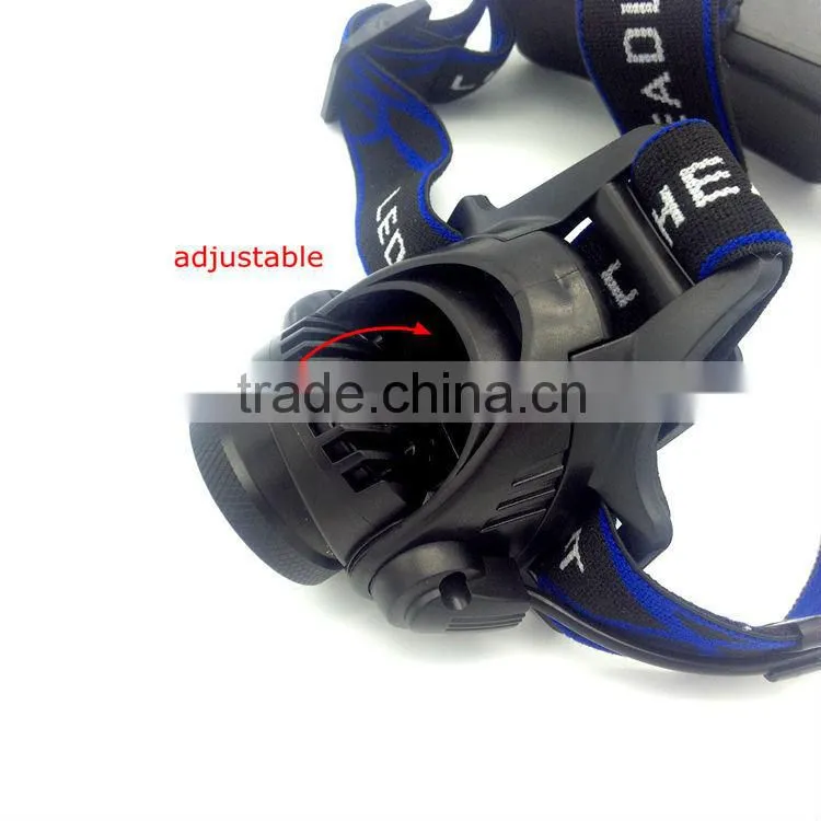 Poppas T90 xml-t6 10w rechargeable camping zoom adjustable ultra bright headlamp