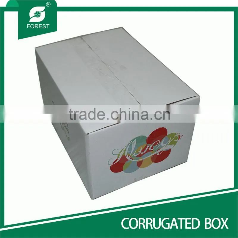 WHITE CARDBOARD CORRUGATED PAPER BOX FOR MAILING