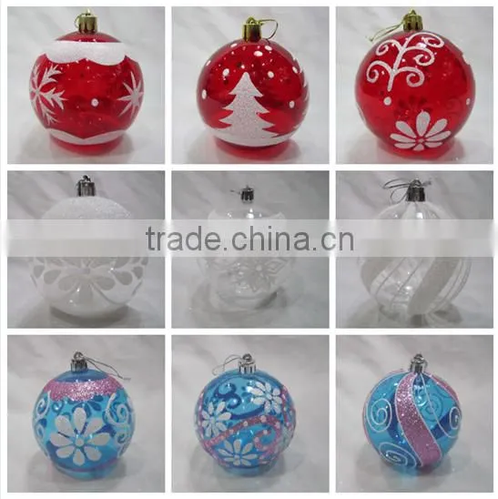 Painted Plastic Christmas Transparent Ball