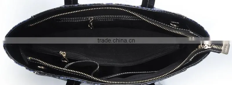 High quality genuine leather handbag with snake
