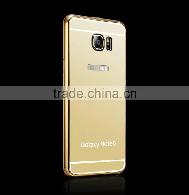 High Quality Aluminum Mirror Bumper Cell Phone Case For Samsung Galaxy Note 5 Mirror Case