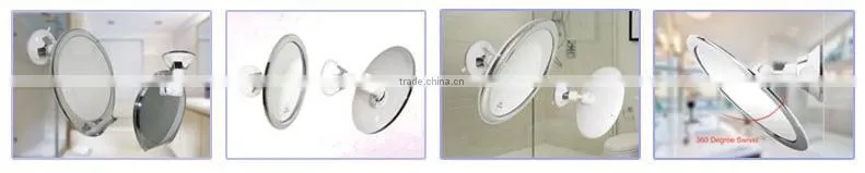 Swivel Bathroom 10x magnification mirror wall mounted suction cup shower mirror