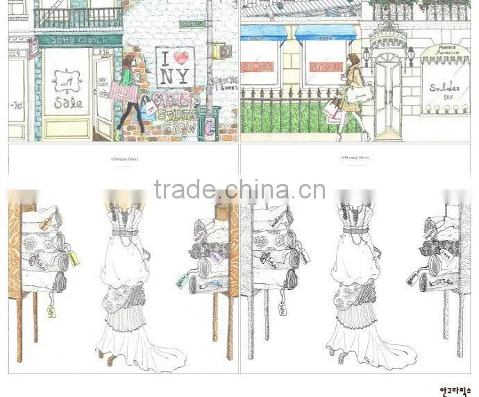 Wholesale secret garden series fashion cafe coloring books for adult