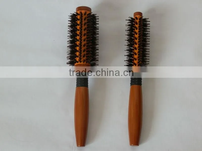 professional wooden hair brush aluminum barrel with nylon
