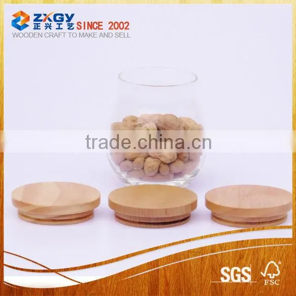 Glass jar candle holder candle jar with wood/bamboo lid cover