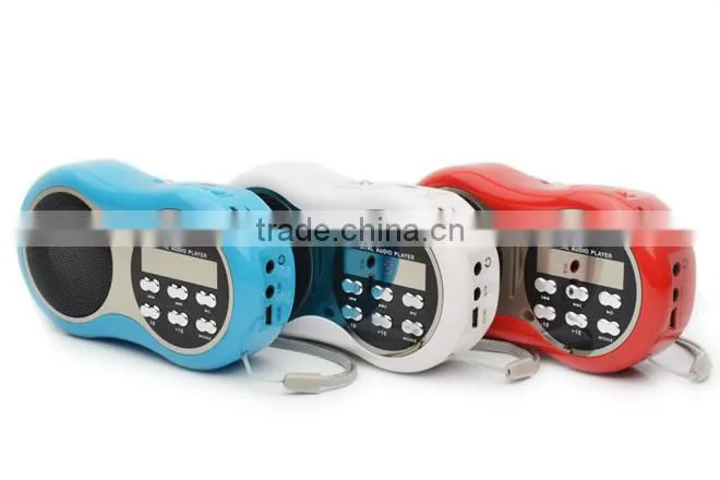 Robot-168 portable card speaker, speaker with TF/Micro SD card/USB disks,fm radio
