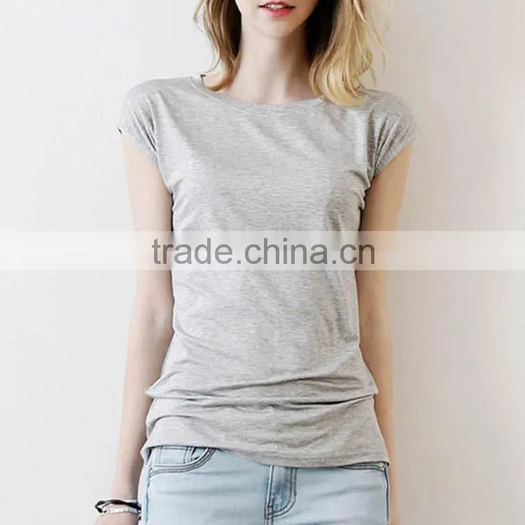 Solid Dri Fit Color Women Blank short sleeve cotton t shirt