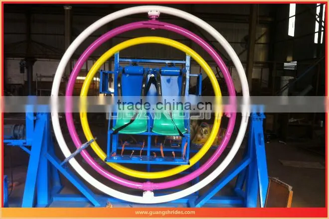 Promotional Sale ! playground carnival rides 6 seats human gyroscope trailer mounted amusement ride