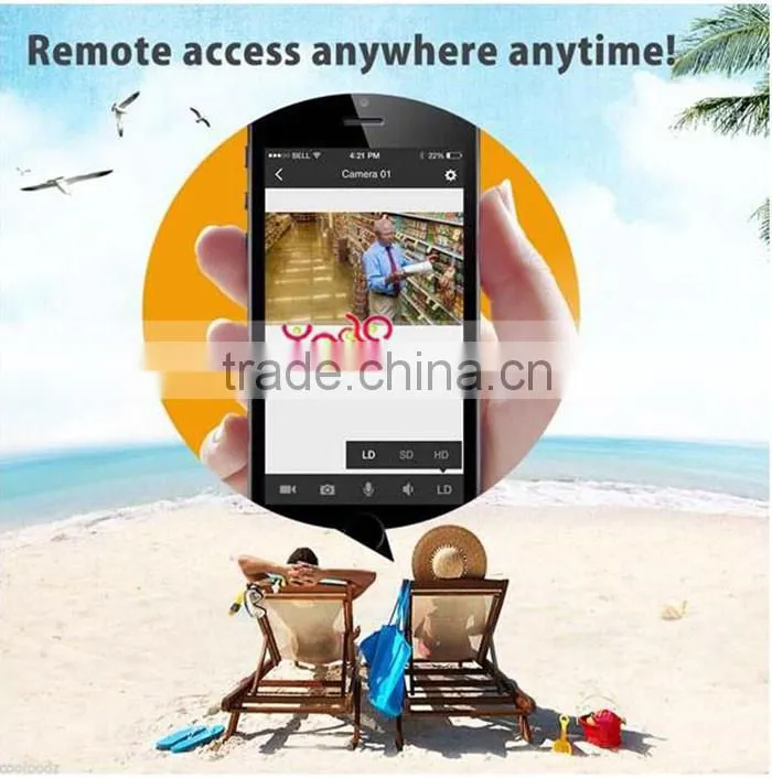 Waterproof Two-way 720P Indoor Wireless Wifi Network Security Camera Webcam Wifi IP Camera Security Camera SystemWhite
