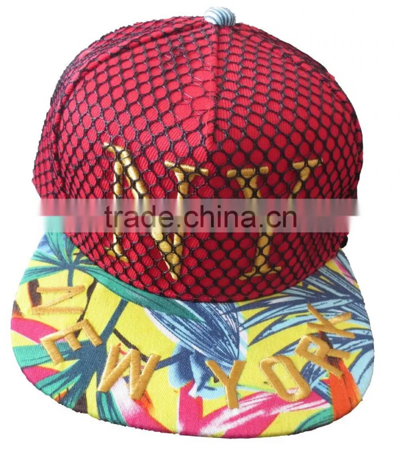 Custom design mesh covered fashion hip hop cap