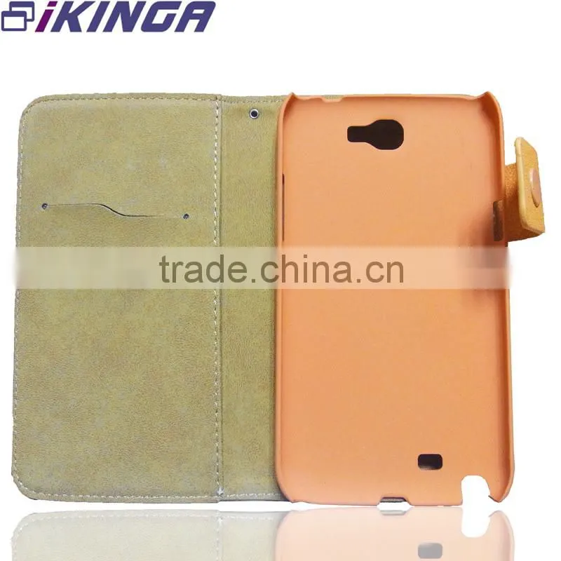 For samsung galaxy note 2 N7100 case,2013 new arrival open windows clip leather case for samsung galaxy note 2 factory supply