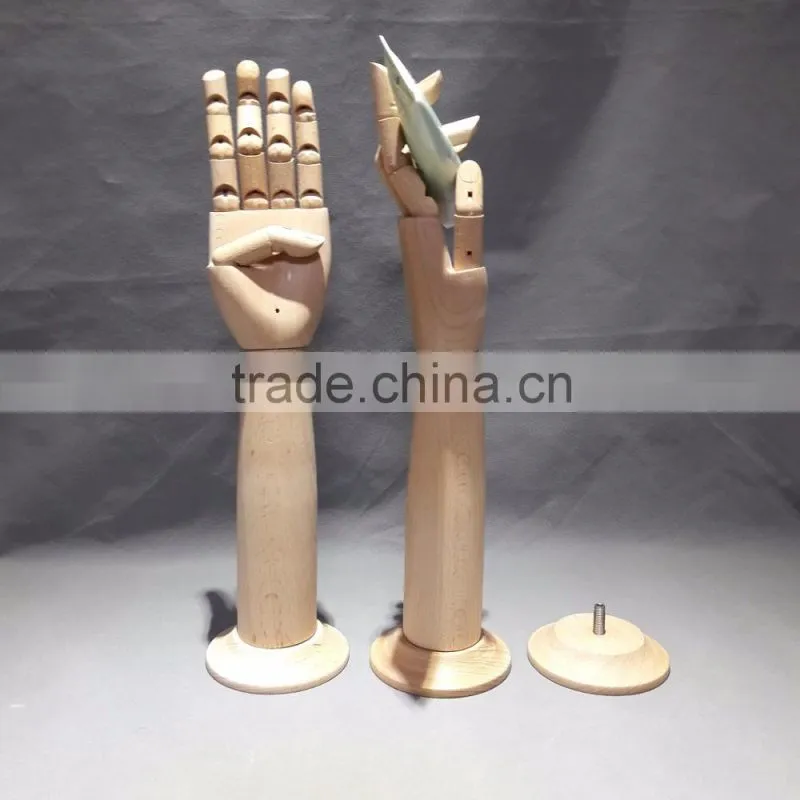 39cm height Manikin Flexible Wooden Mannequin Hand 45cm wooden hand