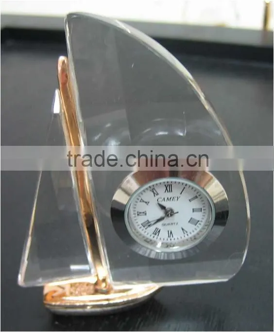 crystal table clock for souvenir gifts