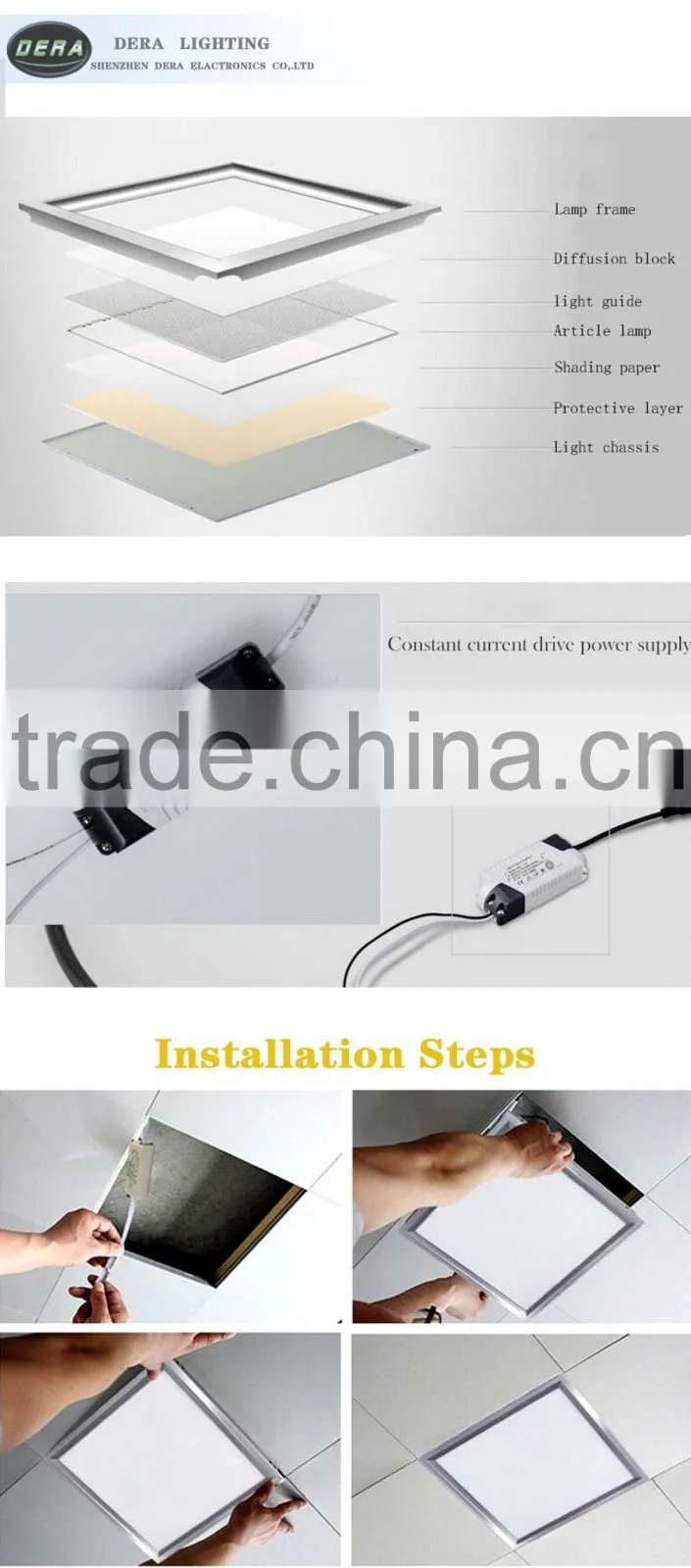 New unique design high lumen factory price led panel lights 120*120mm 6w LED panel lighting made in China