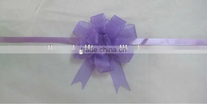 HOT SALE ! Extra Long Blue Mesh Woven Ribbon Butterfly Pull Bow