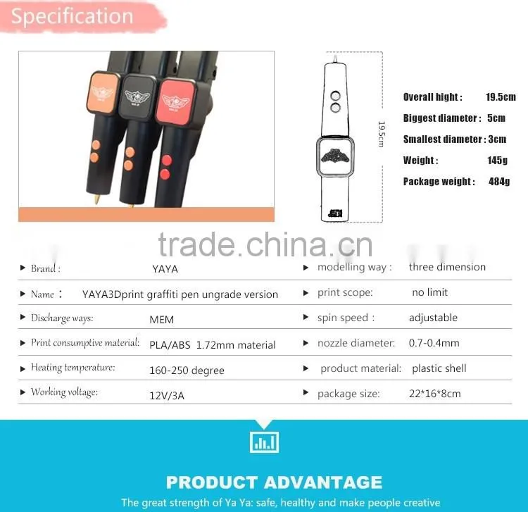 Yaya 3D Stereo drawing pen Digital Printer Type printing pen for sale