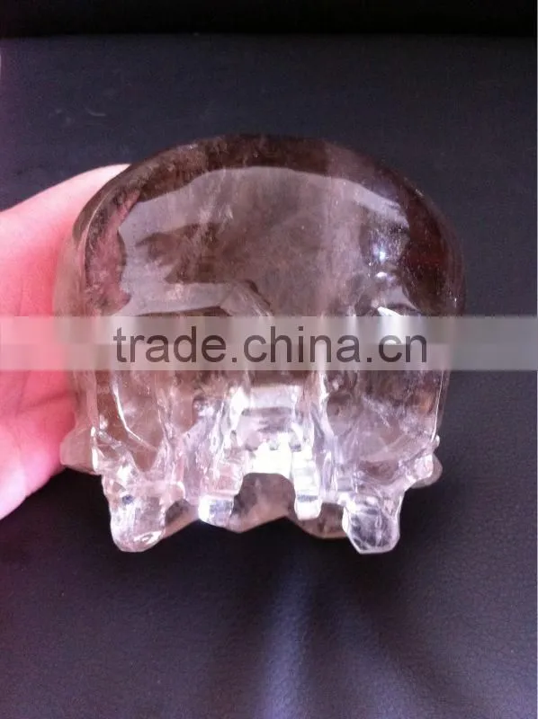 Smoky Quartz Customized 2/3 Skull with No Jaw