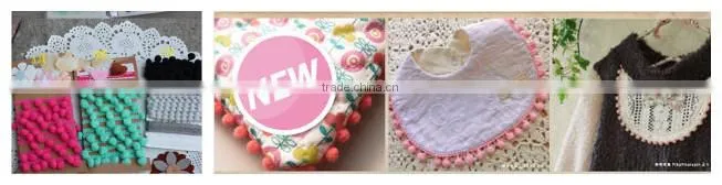 wholesale white pon pon trim nylon pom pom lace