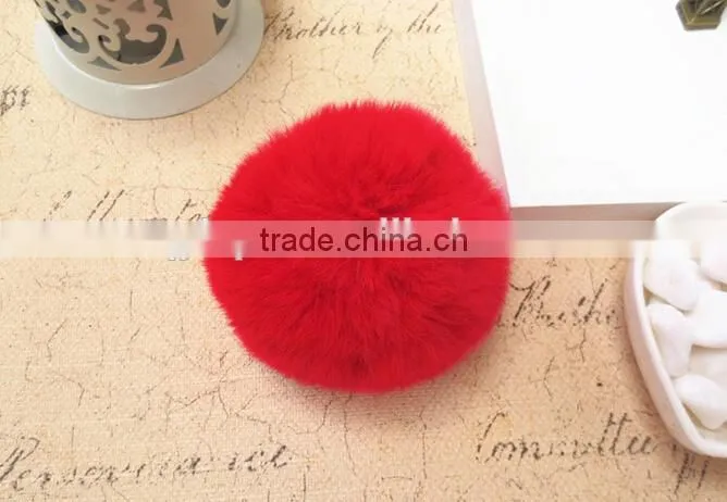 Real Fur Ball Key Chain / Fur Ball Keychain / Rex Rabbit Fur Pom Poms