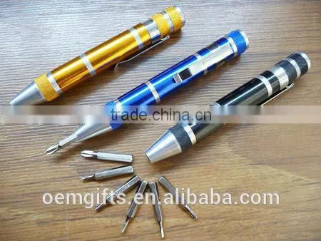 Hot 6-in-1 pen shaped pocket screwdriver/multi-function screwdriver