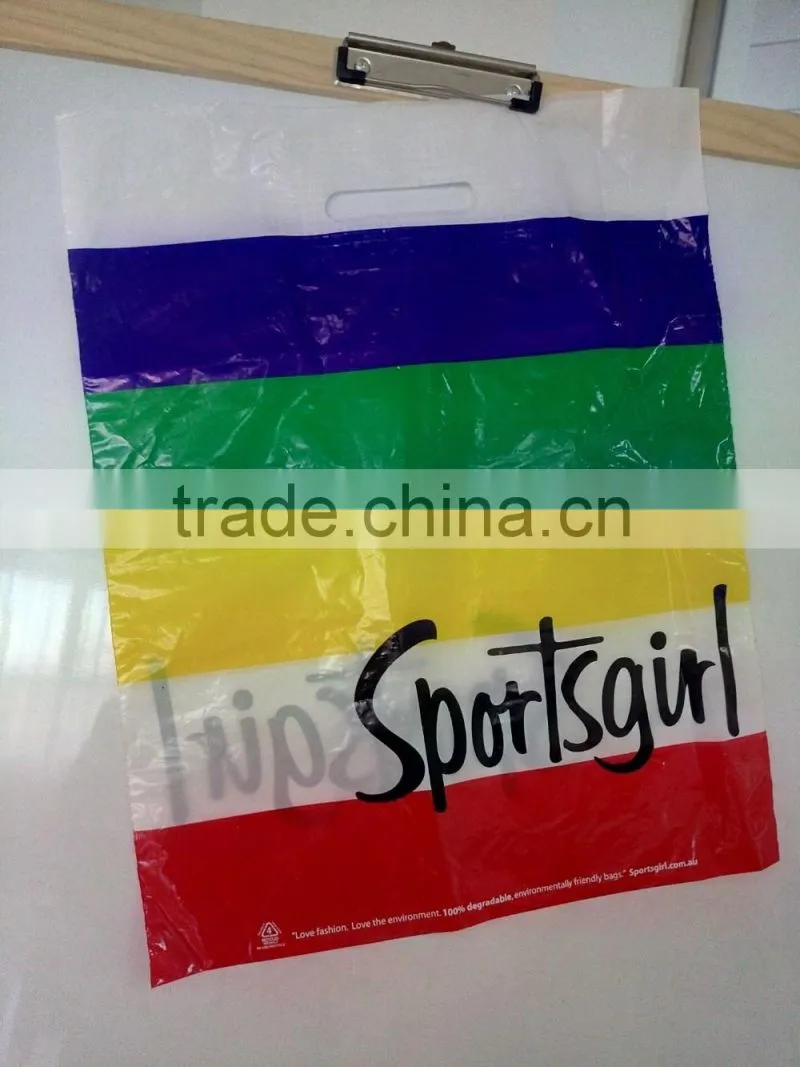 Custom logo die cut bag wholesale plastic promotional bag