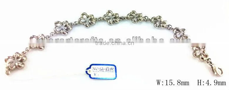 B004 2013 top sale jewelry, stainless steel flower bracelet