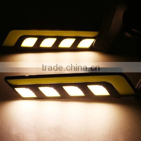 Dual Color Car LED Daytime Running Light Fog Lamp Strip DRL+Turn Signal Light
