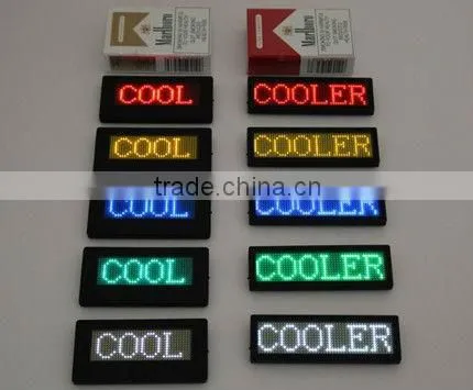 CE&RoHS approved LED Badges 48x12 pixel rechargeable led name tag