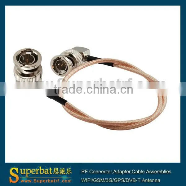 Pigtail cable BNC male RA to BNC male RA 75ohm RG179 extension cable assembly