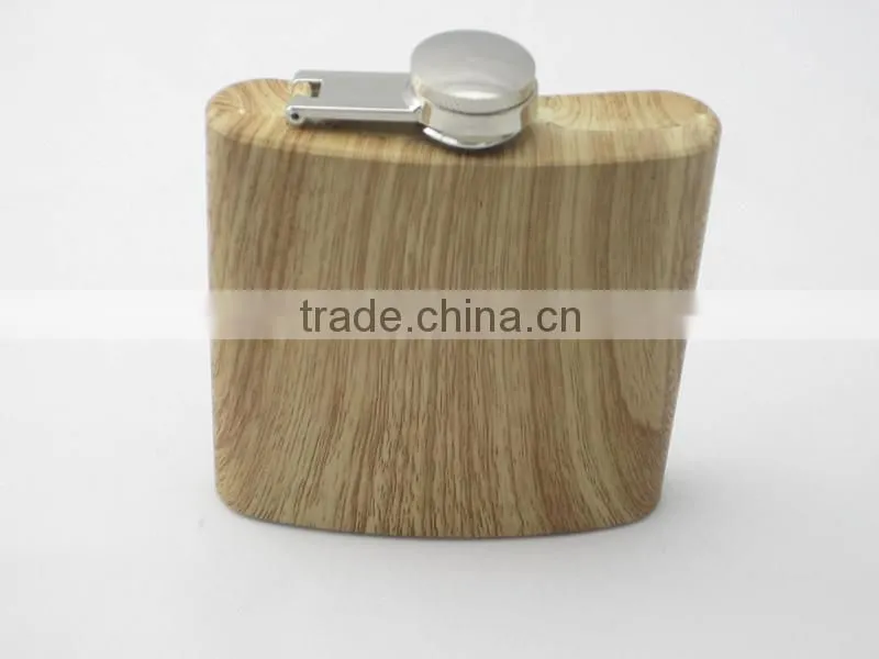 water transfer series--- special wood grain hip flask