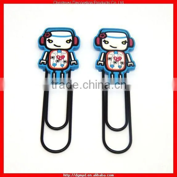 Strawberry style soft PVC book mark with metal clips (MYD-2113)