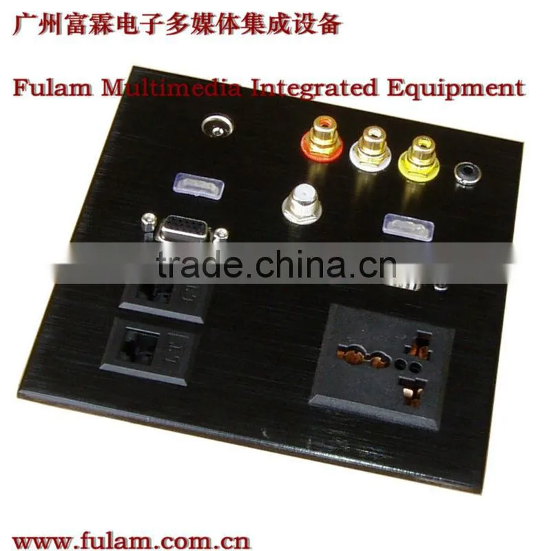 Aluminum Multimedia wall oulet connector with XLR Neuitrk NET AV USB
