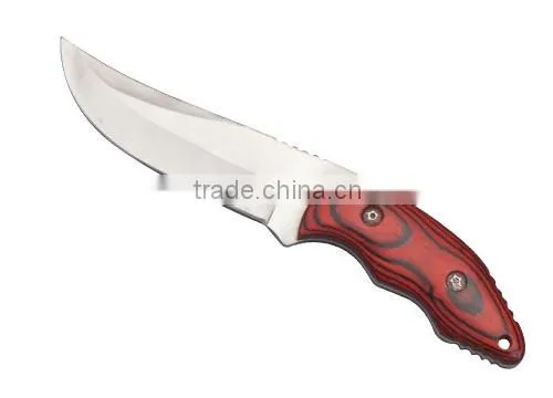 Army knife with wooden handle