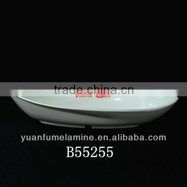 Boat shape melamine white boat shaped bowl