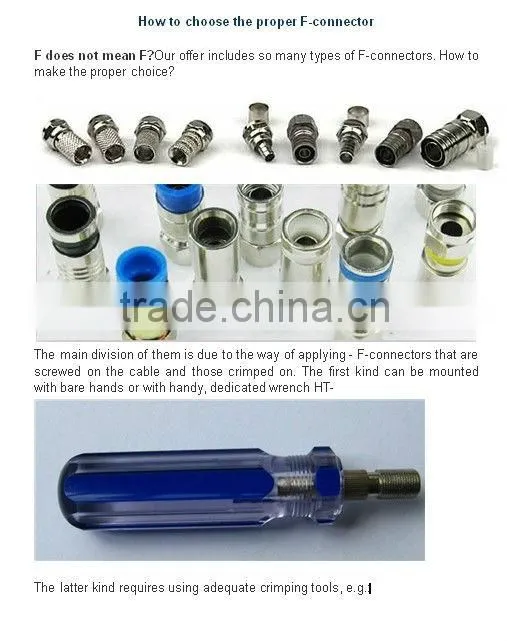 Waterproof Maler Crimp connector rg6 F
