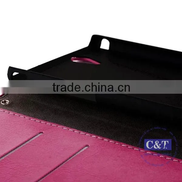 C&T Genuine Leather Stand Case for Sony T2 Ultra D5303 D5306 / Ultra dual D5322