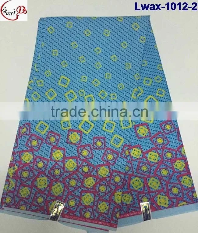 Lwax-1012-12 aqua African Jacquard style cheap wholesale african wax print fabric