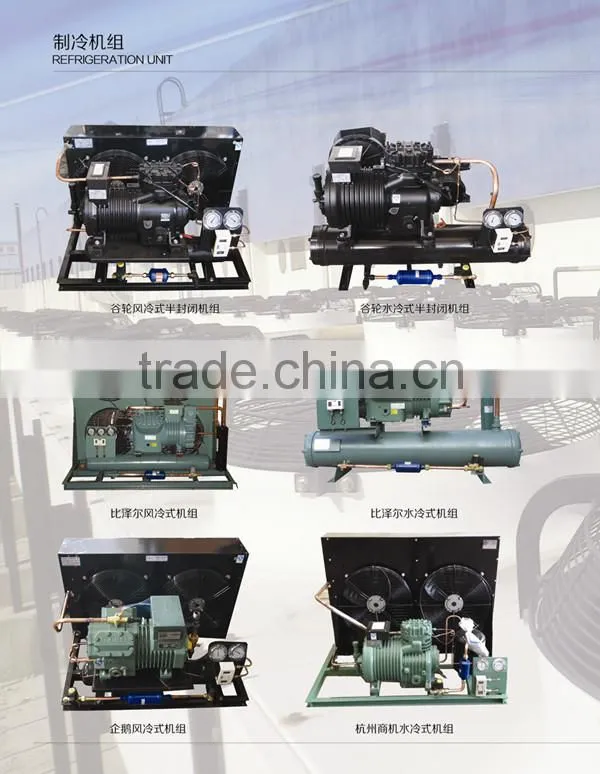 Cool room condenser and evaporators for vegetable and fruit