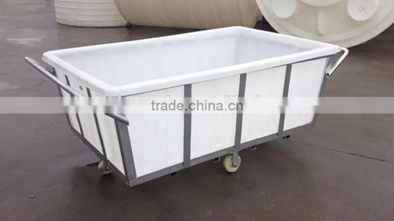 500L used plastic laundry carts with wheels made in china