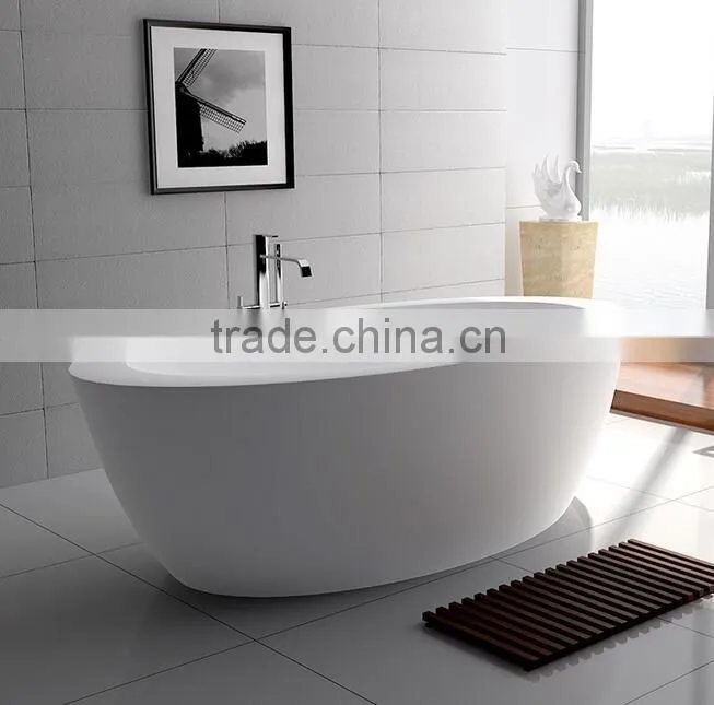 Italia classic design natural stone and resin stone round bathtub for bathroom furniture,freestanding solid surface bathtub