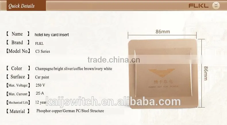 Best quality stylish card power key on/off switch