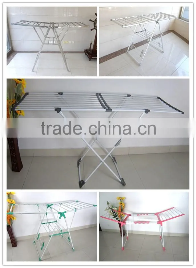 stainless steel ground foldable clothes drying rack stand